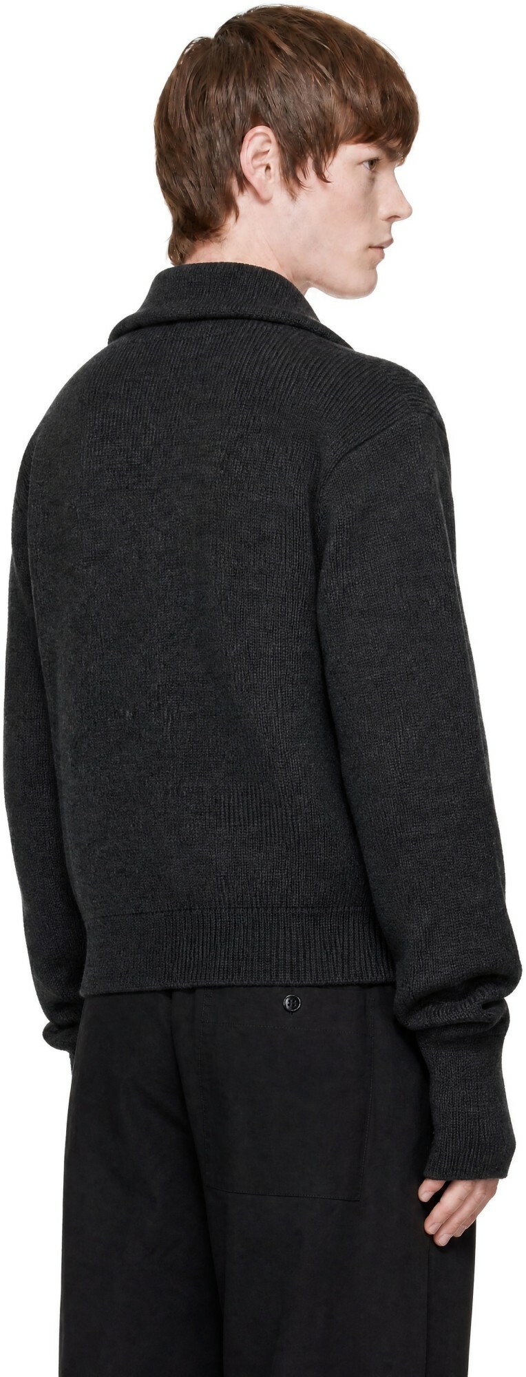 LEMAIRE Gray Zipped Cardigan Sweater