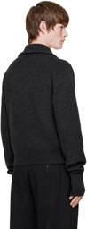 LEMAIRE Gray Zipped Cardigan Sweater
