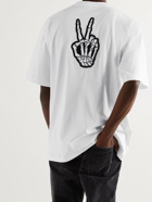 BALENCIAGA - Oversized Embroidered Printed Organic Cotton-Jersey T-Shirt - White - M