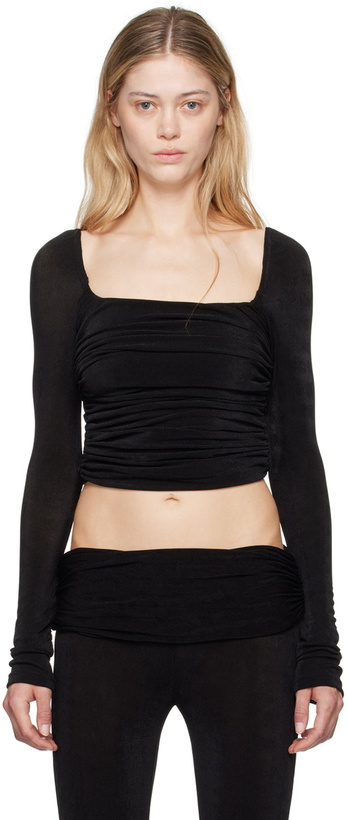 Photo: GUIZIO Black Crisia Long Sleeve T-Shirt