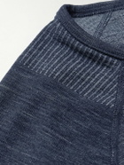 Falke - Printed Virgin Wool-Blend Ski Base Layer - Blue
