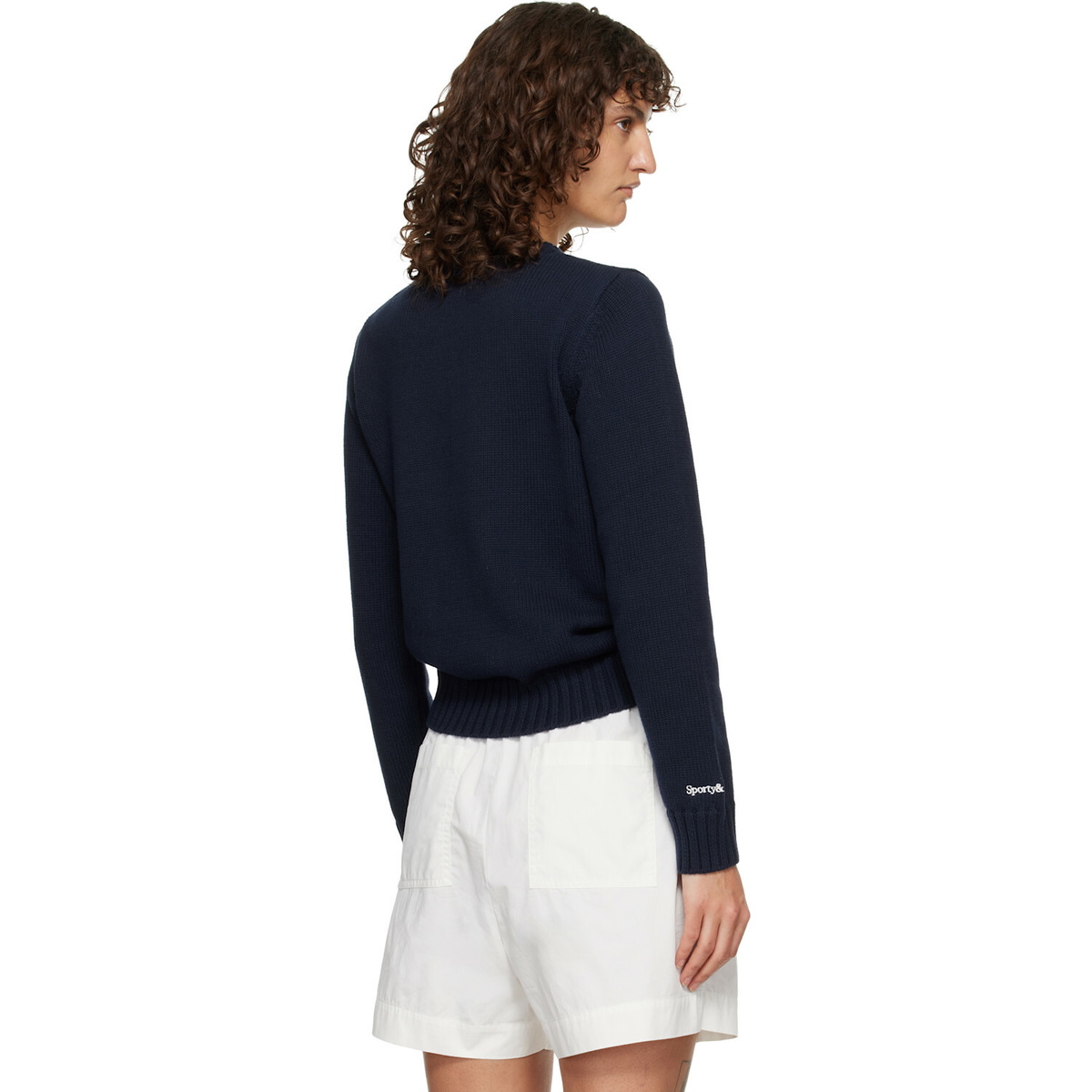 Sporty & Rich Navy Heritage Yankees Serif Knitted Sweater