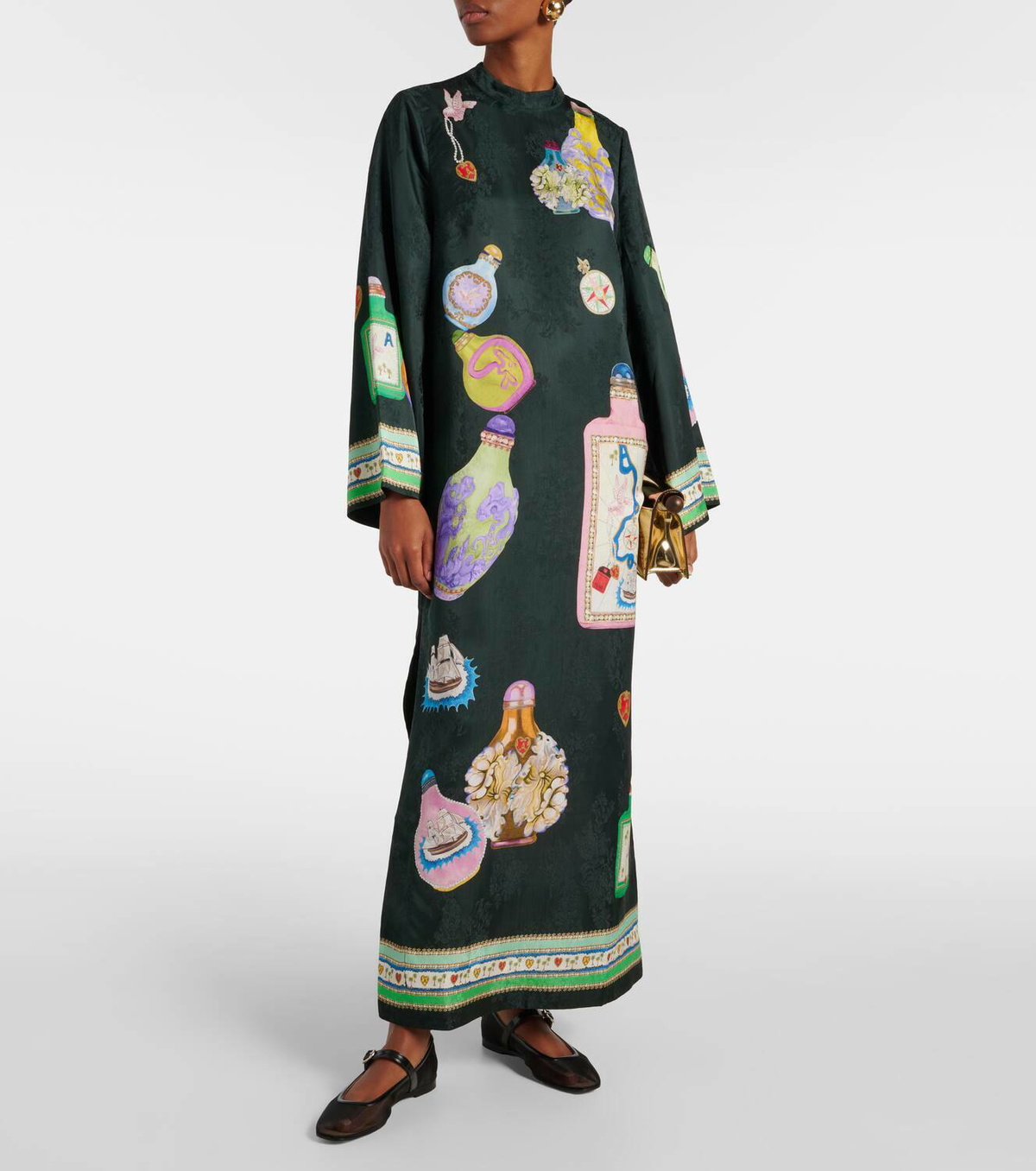 alemais royal midi dress ALMAIS Royal Jacquard Midi Dress in Green