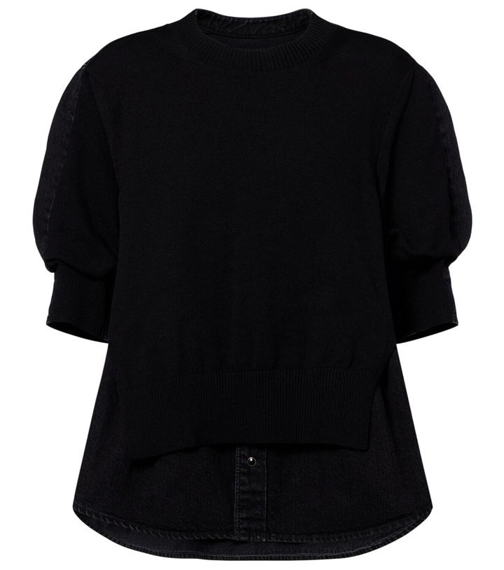 Photo: Sacai Layered cotton-blend sweater