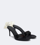 Magda Butrym Floral-appliqué satin thong sandals