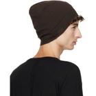 Rick Owens Brown Tower Ribbed Beanie