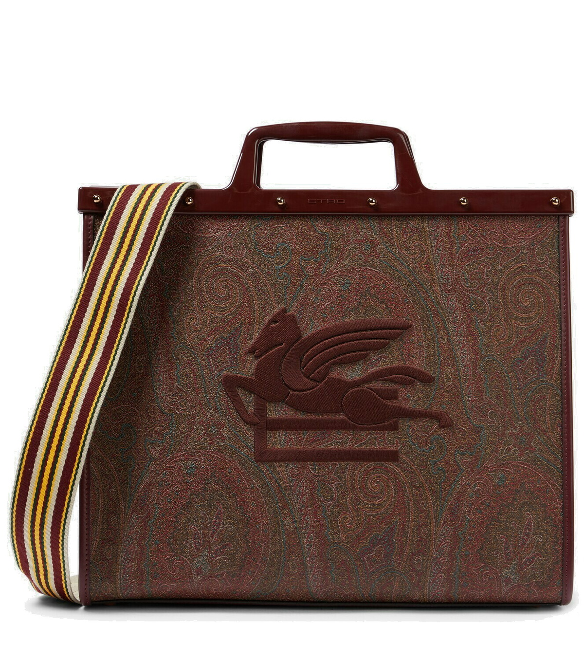 トートバッグ ETRO Embroidered canvas medium Soft Trotter shopping bag ETRO Embroidered Canvas Medium Soft Trotter Shopping Bag