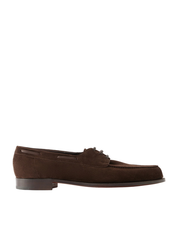 Photo: Edward Green - Saltash Suede Boat Shoes - Brown