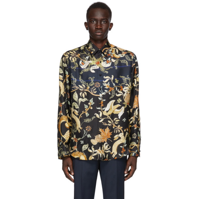 Photo: Lanvin Black Silk Graphic Shirt