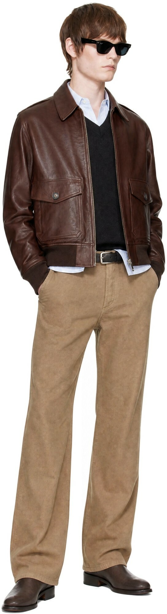 A.P.C. Brown Short Leather Jacket