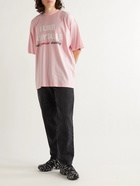 VETEMENTS - Oversized Embroidered Printed Cotton-Jersey T-Shirt - Pink