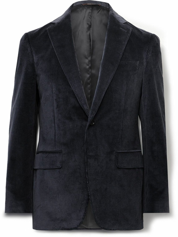 Photo: Canali - Kei Slim-Fit Cotton-Blend Corduroy Suit Jacket - Gray