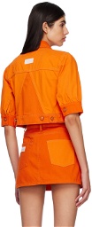 GANNI Orange Cutline Denim Jackets