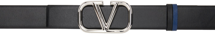 Photo: Valentino Garavani Black & Navy VLogo Reversible Belt