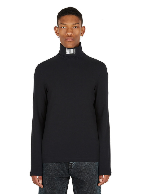 Photo: Barcode Turtleneck Top in Black