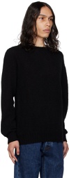 Drake's Black Brushed Sweater