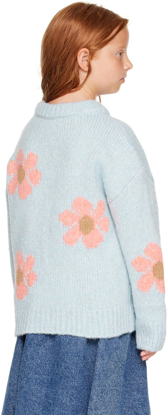 Wynken Kids Blue Fun Flower Sweater Wynken