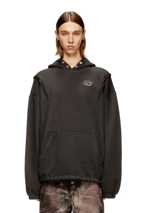 Photo: Diesel Hoodie with faded effect - Sweaters - Unisex - Black