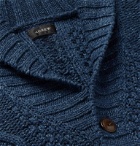 J.Crew - Slim-Fit Shawl-Collar Mélange Cable-Knit Cotton Cardigan - Blue