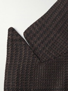TOM FORD - Atticus Prince of Wales Checked Wool, Silk and Linen-Blend Blazer - Brown