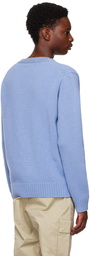 Stone Island Blue V-Neck Sweater