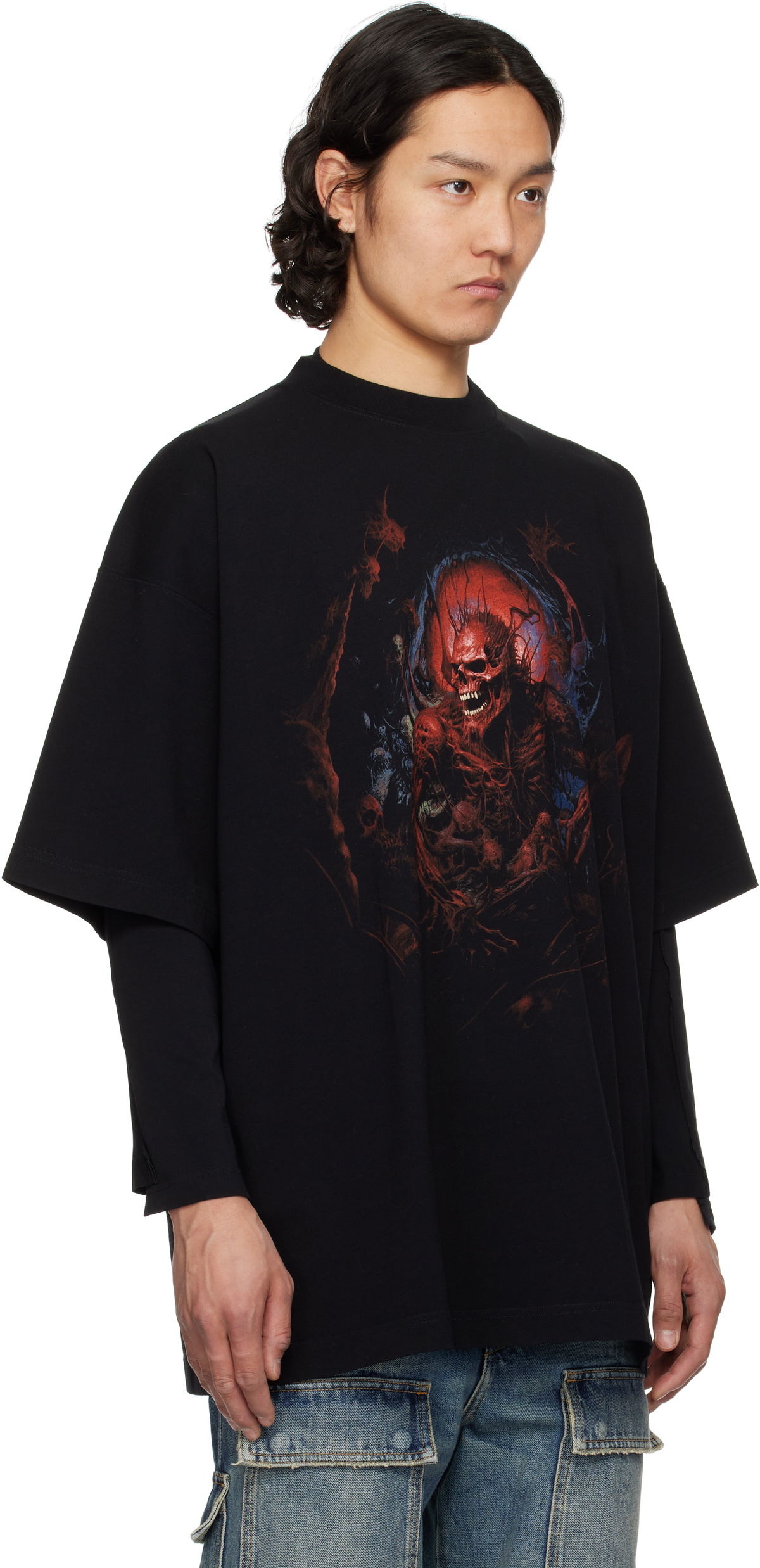 VETEMENTS Black Death Metal Oversized T-shirt Vetements