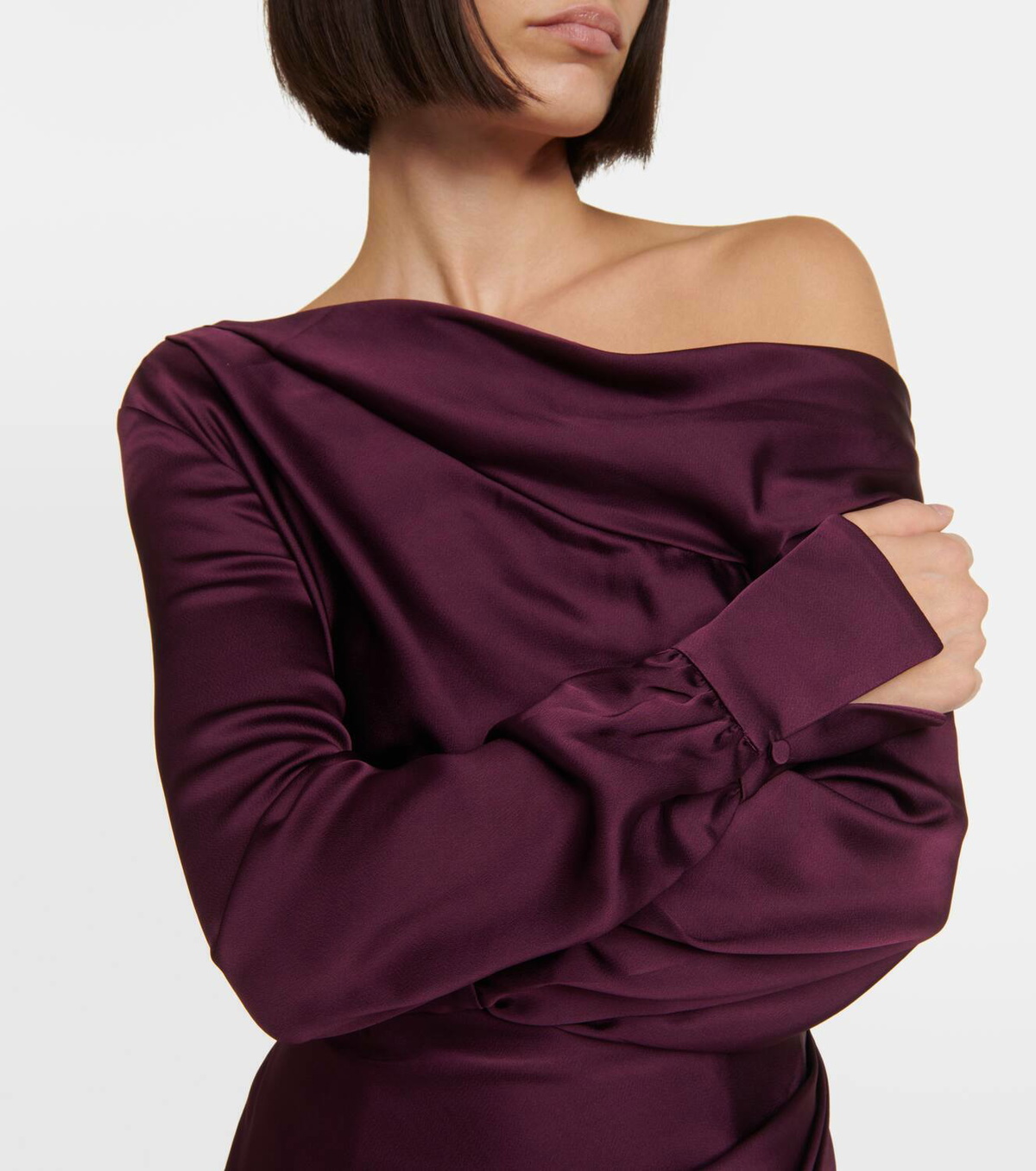 Simkhai Cameron one-shoulder satin minidress Simkhai Simkhai Cameron one-shoulder satin minidress Simkhai