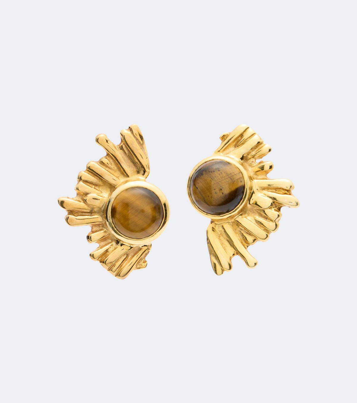 Ysso Crescent Sun 24kt gold-plated earrings