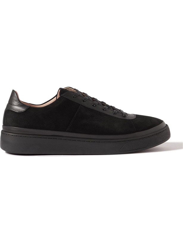 Photo: MULO - Leather-Trimmed Suede Sneakers - Black