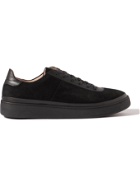 MULO - Leather-Trimmed Suede Sneakers - Black