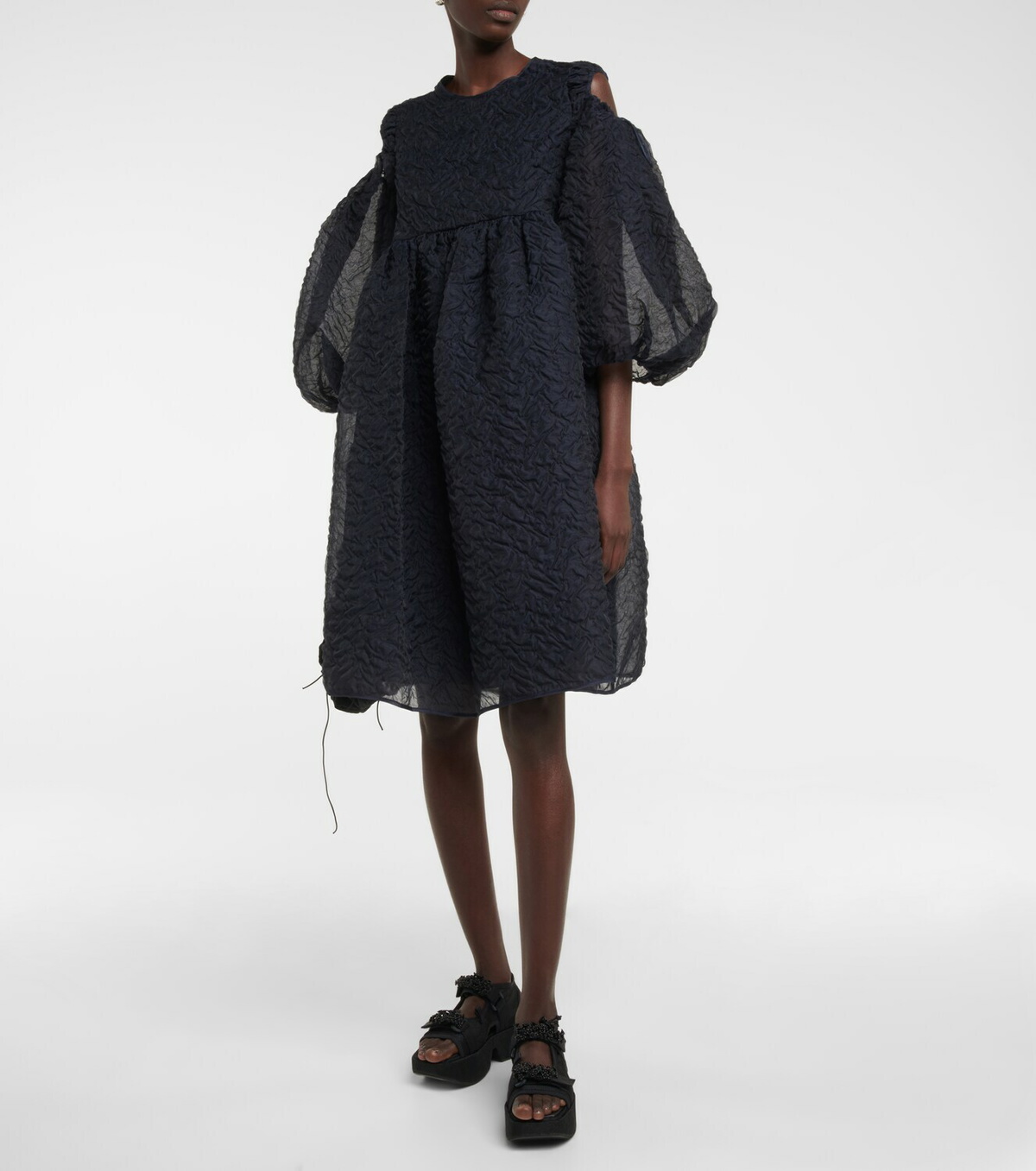 Cecilie Bahnsen - Oversized puff-sleeve midi dress Cecilie Bahnsen