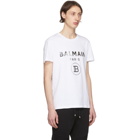 Balmain White Rubberized Logo T-Shirt