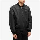 Raf Simons Men's Leather Patch Bomber Jacket in Black