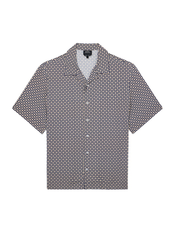 Photo: A.P.C. - Bennet Printed Crepe de Chine Shirt - Blue
