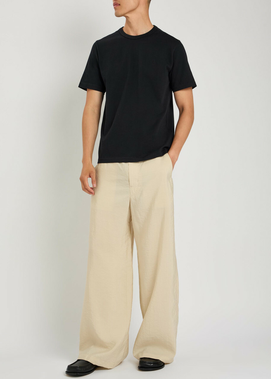 JW Anderson Logo-embroidered Cotton T-shirt Black