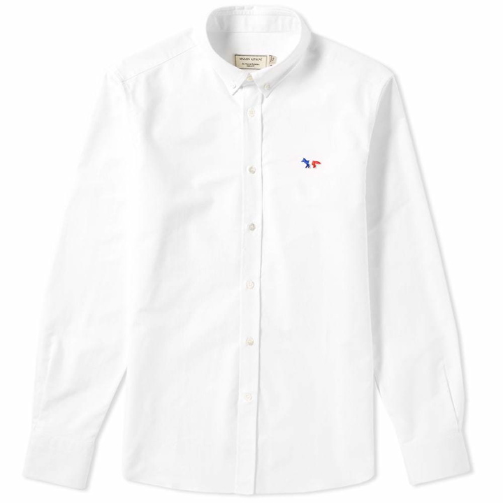 Photo: Maison Kitsun&eacute; Button Down Classic Tricolour Fox Oxford Shirt White