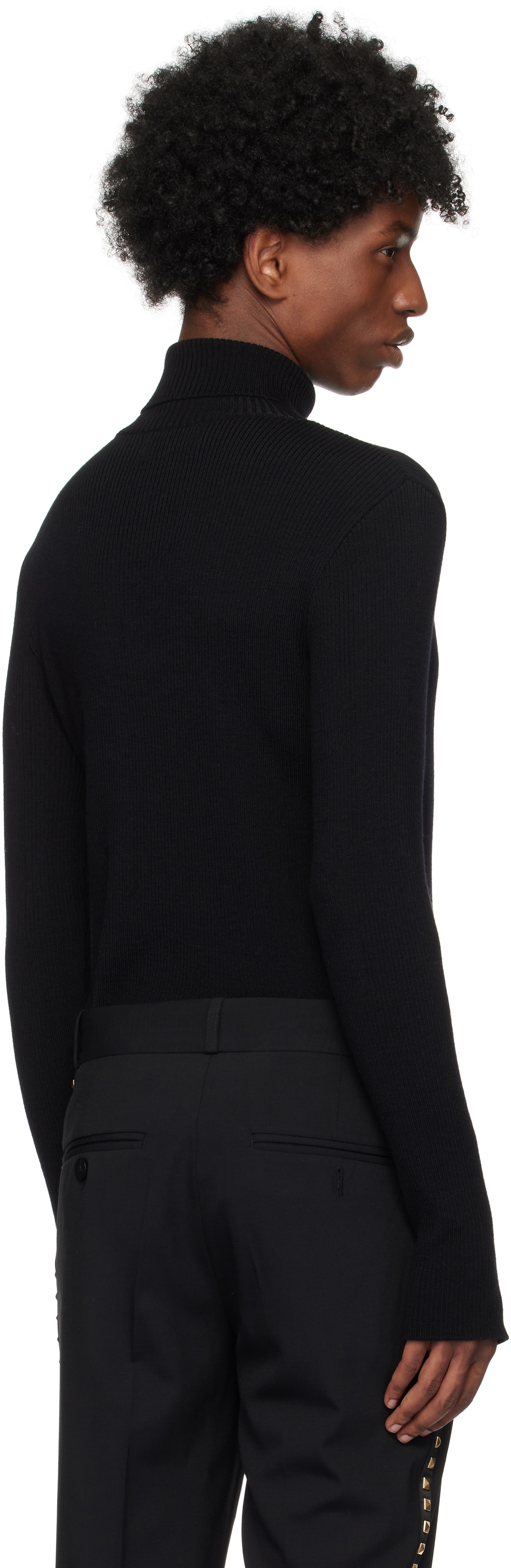 Ernest W. Baker Black Ribbed Turtleneck