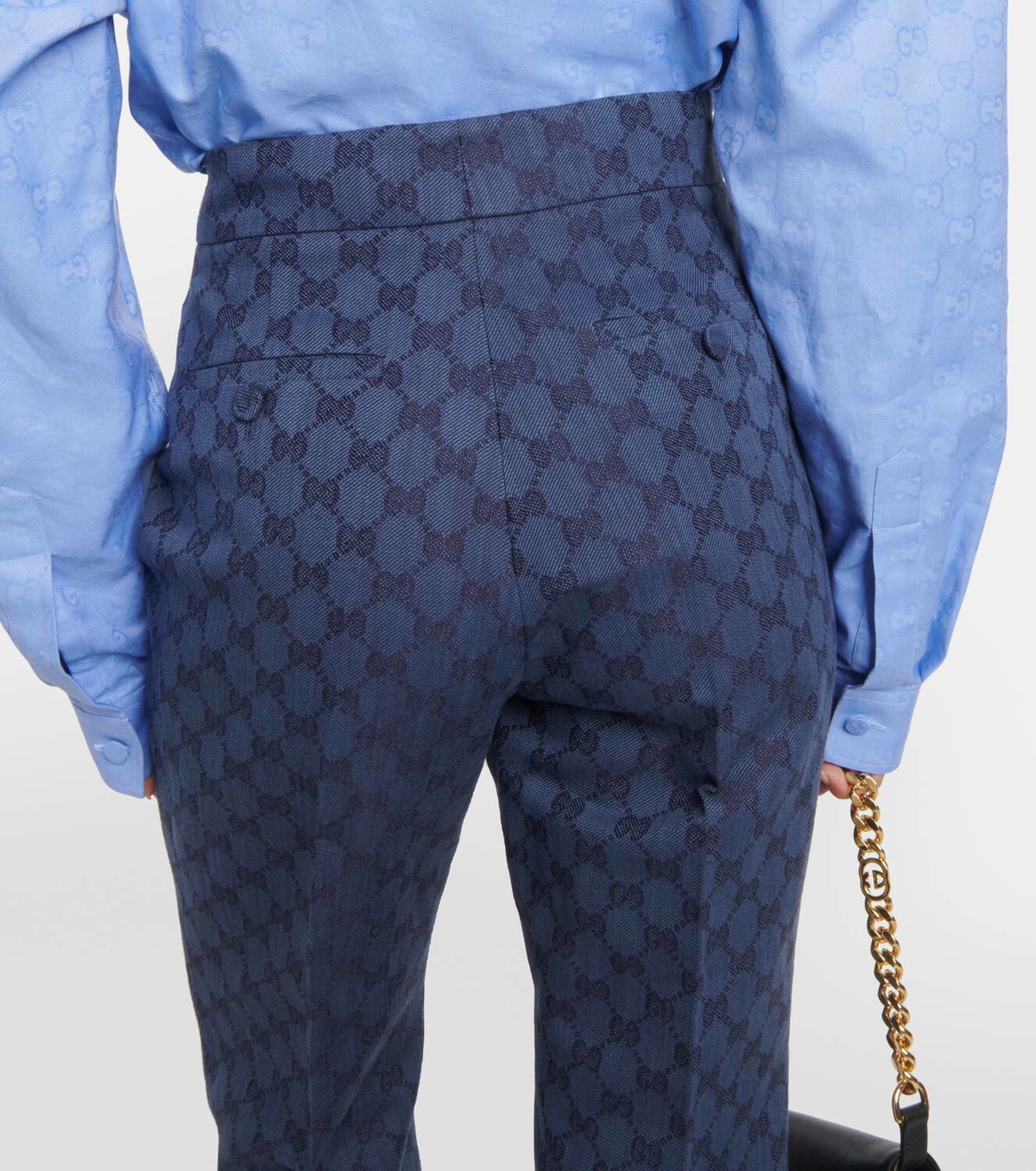 パンツ GUCCI GG jacquard cotton trousers Gucci GG Linen Cotton Jacquard Trousers Beige - FW23 - US