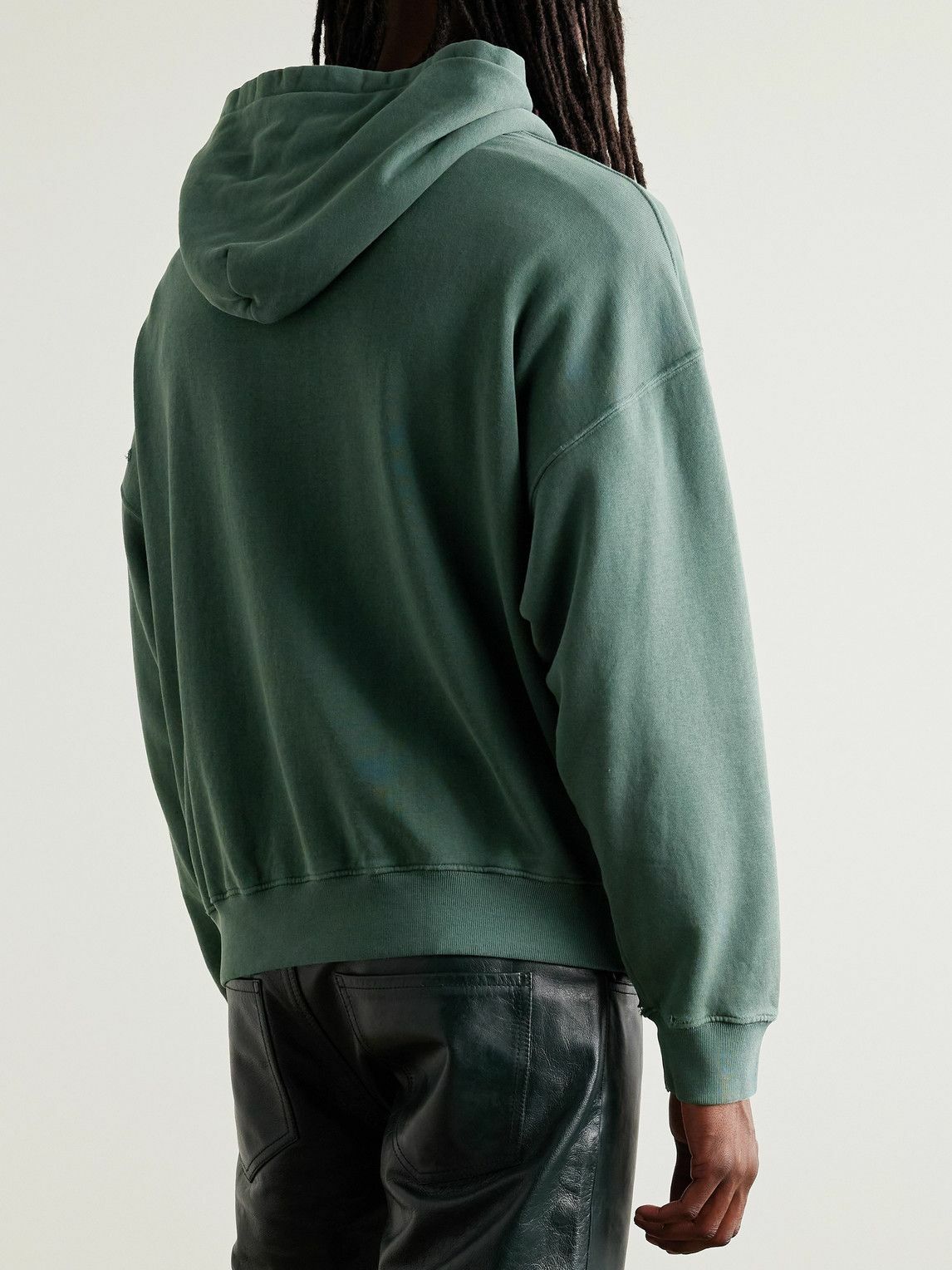 Enfants Riches Déprimés - Printed Cotton-Jersey Hoodie - Green
