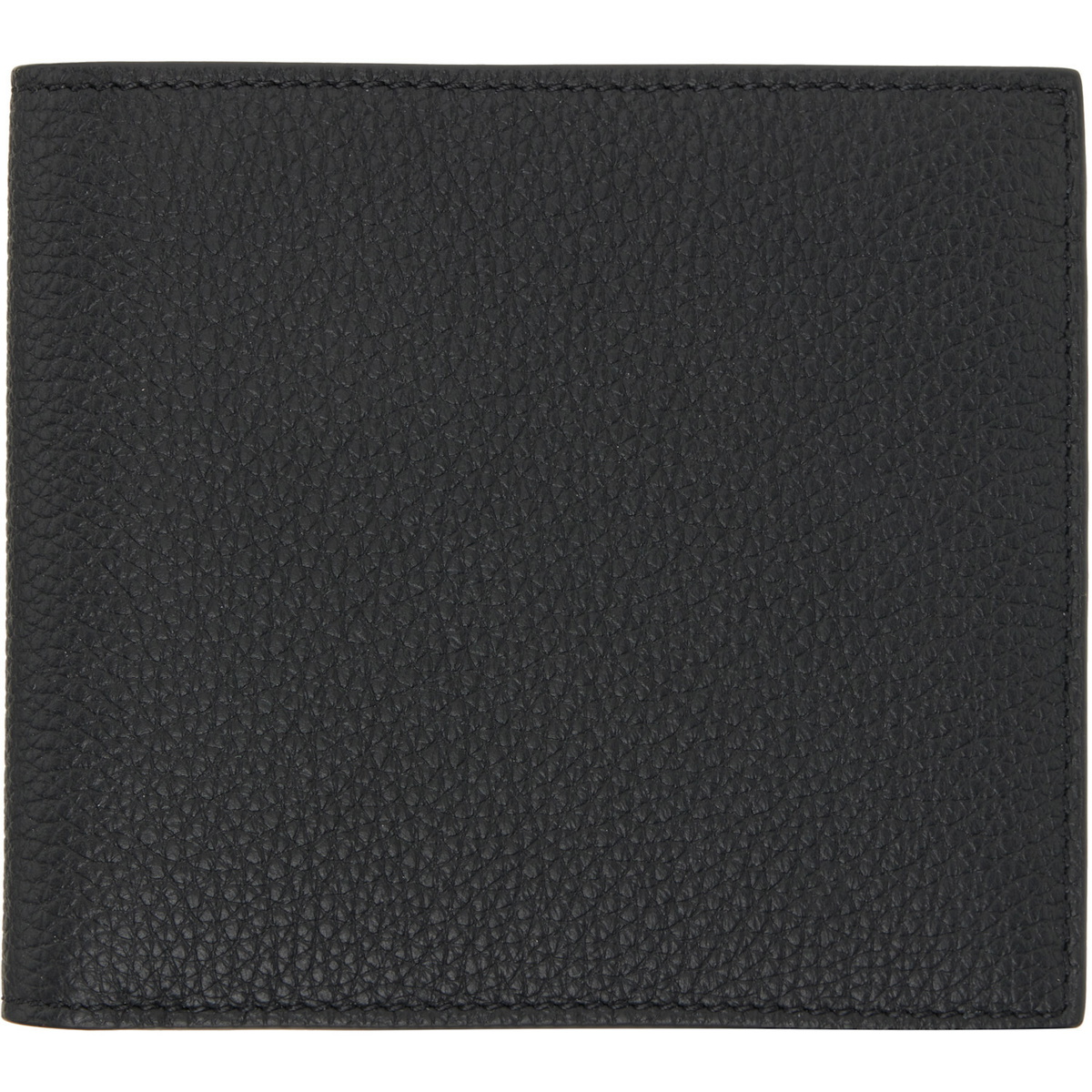 Thom Browne Black Soft Pebble Grain Leather Billfold Wallet