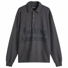 Fucking Awesome Men's Blackletter Rugby Shirt in Dark Grey
