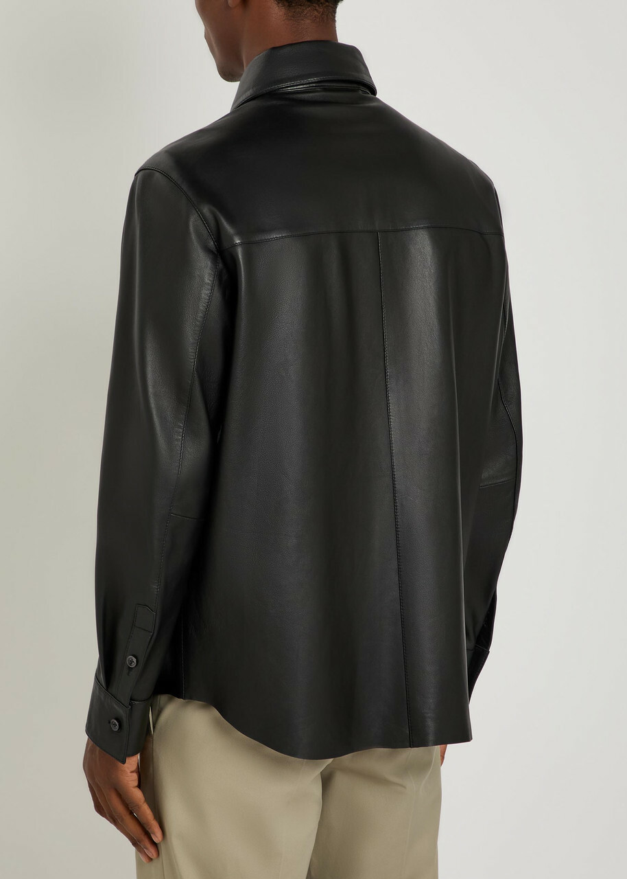 Boss Movitz Leather Jacket Black