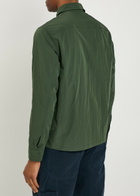 Fred Perry Logo-embroidered Crinkled Shell Overshirt Dark Green