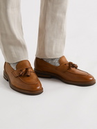 Brunello Cucinelli - Full-Grain Leather Tasseled Loafers - Brown