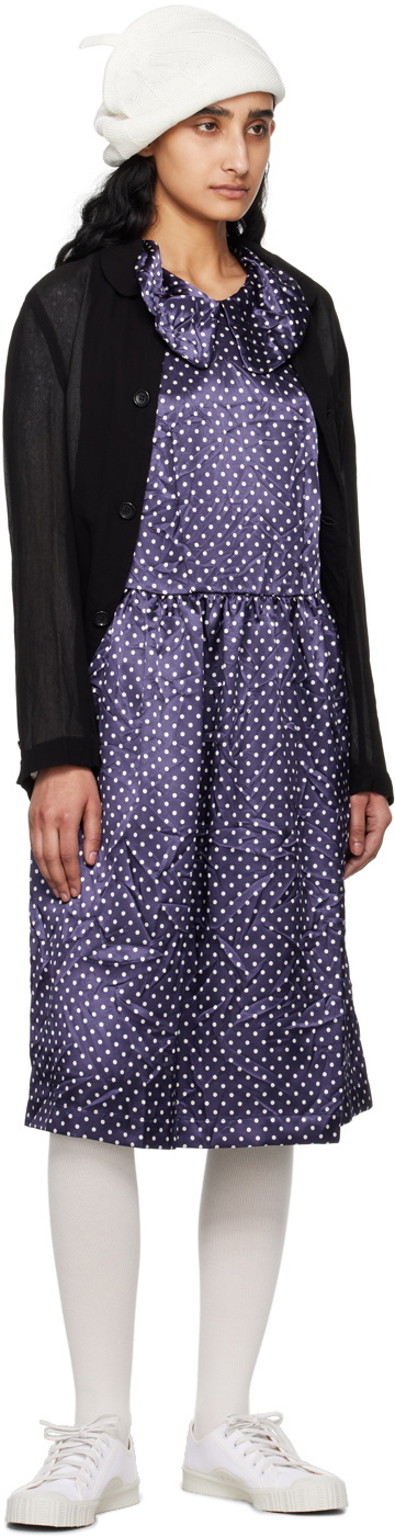 Comme des Garçons Girl Navy Polka Dot Midi Dress