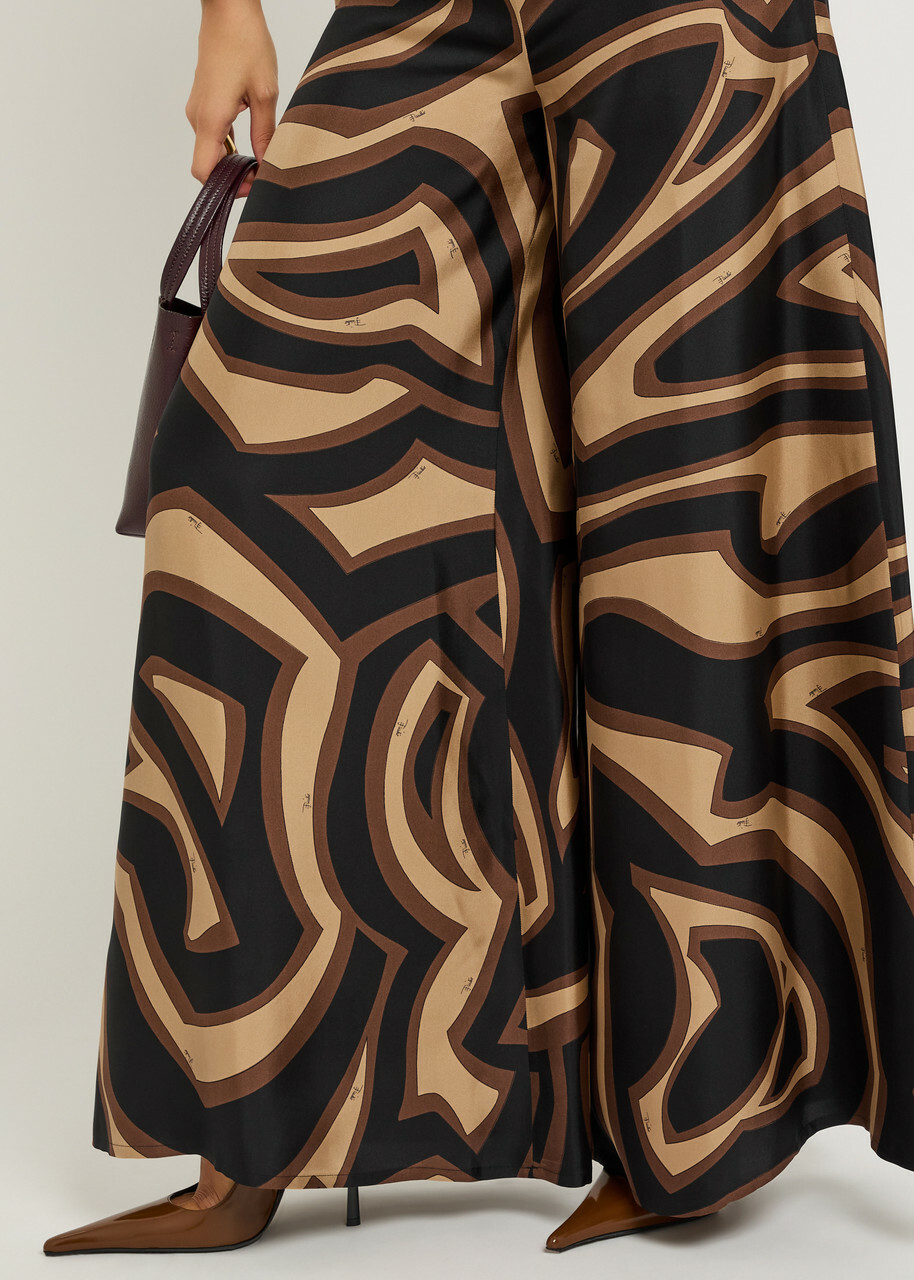 Pucci Labirinto Printed Silk-twill Trousers Black