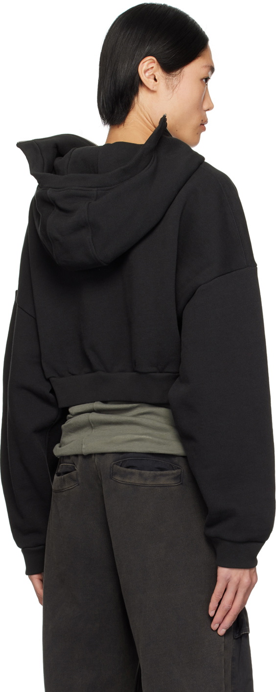 Entire Studios Black Cropped Hoodie Entire Studios