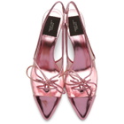 Marc Jacobs Transparent and Pink Cap Toe Slingback Heels