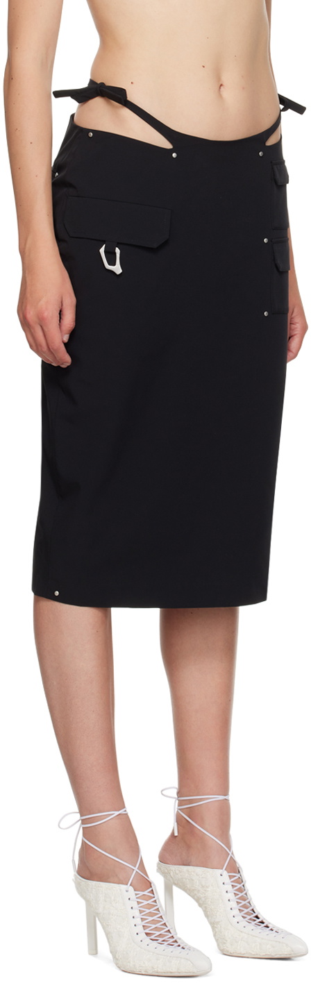 HELIOT EMIL Black Mire Midi Skirt