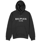 Balmain Men's Paris Logo Hoodie in Black/White